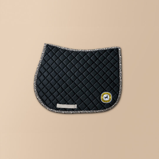 Tapis de selle - Noir fleurs indiennes