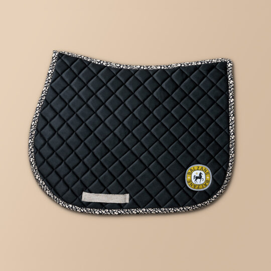 Tapis de selle - Noir fleurs indiennes